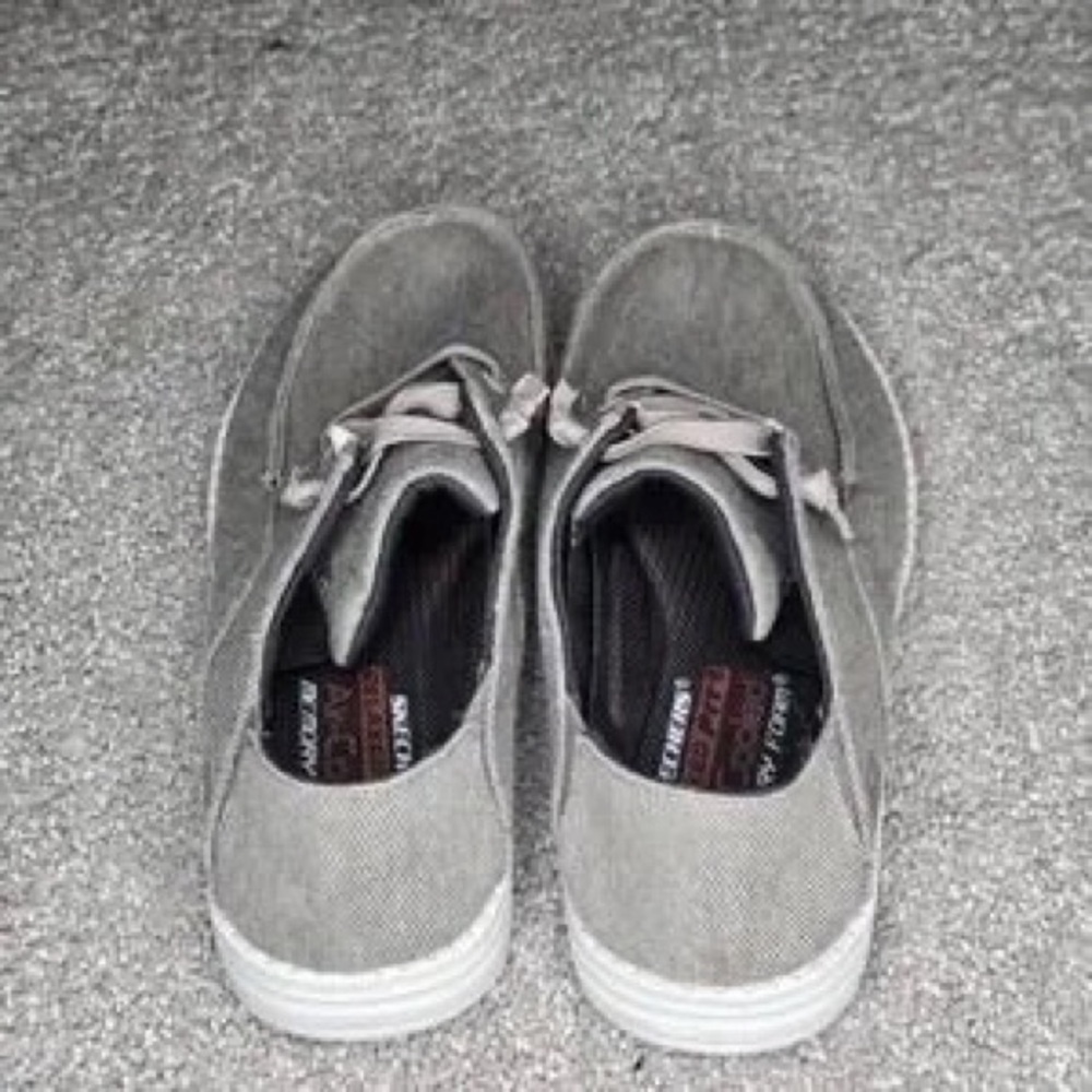 Casual Men’s Gray Canvas Lace-Up Shoes - Picture 3 of 9